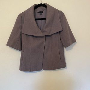 Warm Gray Ann Taylor Wool Elbow Length Jacket